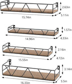 Floating Shelves Set of 4, Wood Wall Shelf, Farmhouse Shelf for Bedroom - Image 3
