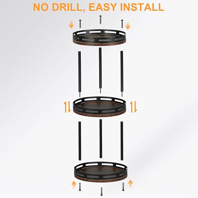 3 Tier Lazy Susan Organizer - 360° Rotating Spice Rack - Image 7