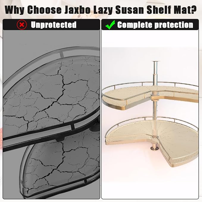 2 PCS 26" Lazy Susan Shelf Liner, Jaxbo Silicone Lazy Susan Liner for Dual Tier Pie Cut Organizer,Non-Slip Thermal Protection Mat - Image 5