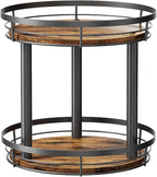 LAMU 10'' Wood Lazy Susan Spice Rack Organizer, 2 Tier Spice Organization for Cabinet, Countertop, Kitchen, Table Top, Pantry, Condiment and Seasoning Rack Organizer by YourHome-OrganizationHelper
