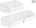 Homsorout Closet Baskets for Shelves Trapezoid - Decorative Storage Baskets with Handle, Closet Bins for Organization, Shelf Storage Bins for Clothes, Books, Home, Office, 3 pack, White by Homsorout