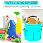 Cleaning Caddy for Cleaning Supplies,17L Cleaning Supply Caddy with Handle Foldable Cleaning Supplies Organizer Bucket Cleaning Products Organizers for Home, Garden (Lake Blue) - Image 5