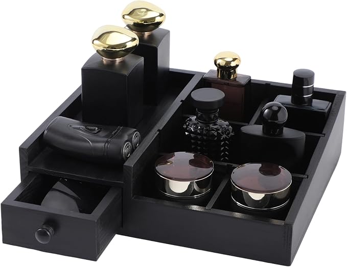 Bathroom Counter Organizer, Cologne Organizer for Men, Desk Storage by ForestAngle