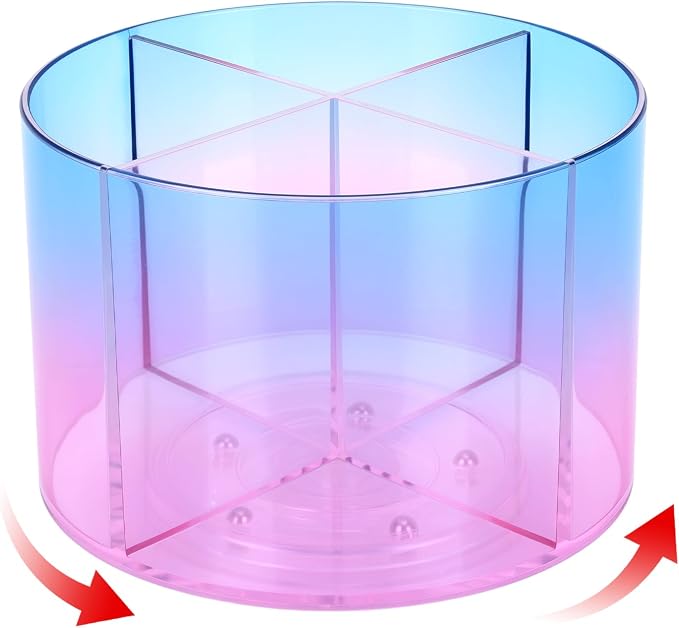 Drink Packet Organizer, Lazy Susan Gradient Drink Mix Organizer, Acrylic Water Drink Packet Holder with 4 Compartments for Cabinet Kitchen Pantry Storage Organization by Unknown