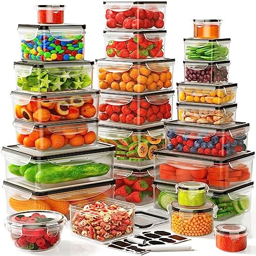 52 PCS Food Storage Container with Lid Airtight (26 Lids & 26 Containers) by JSCARES
