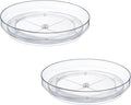 2 Pack 10inch Elegant Clear Turntable Acrylic Lazy Susan, Non-Skid Rotating by MakeLifeBetterEasier