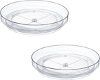 2 Pack 10inch Elegant Clear Turntable Acrylic Lazy Susan, Non-Skid Rotating by MakeLifeBetterEasier