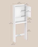 VASAGLE Over the Toilet Storage Cabinet, Doors, Adjustable Shelves, 24.6''W - Image 5