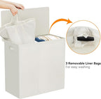WOWLIVE 180L Laundry Hamper 3 Section, Large Laundry Basket with Lid - Image 6
