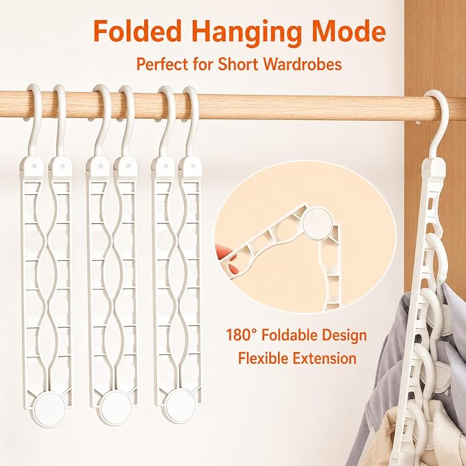 2 PCS Space Saving Storage Hanger, Foldable Hanger with Rotating Hook - Image 3