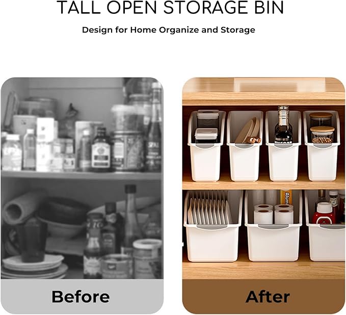 2 Pack Tall Under Sink Organizer with Wheels, Roll Out Plastic Organizer Bins with Handle for Kitchen, Bathroom and Pantry, Multi-purpose Freezer Organization, Kitchen Organizers and Storage - Image 5