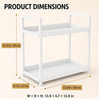 Bathroom Counter Organizer, 2 Tier White Counter Shelf - Image 3