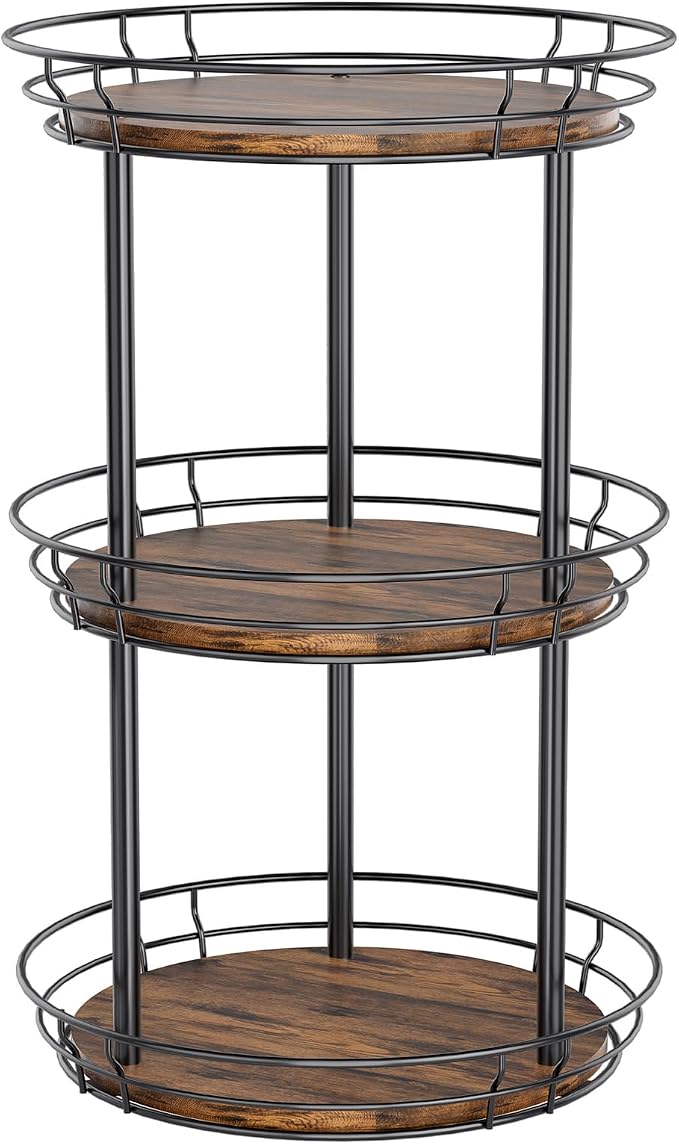 LAMU 3 Tier Lazy Susan Turntable Rotating Spice Rack Organizer for Cabinet by YourHome-OrganizationHelper