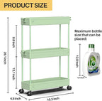 SPACEKEEPER Slim Rolling Storage Cart, 3 Tier Bathroom Cart Organizer,Green - Image 7