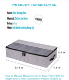 AARAINBOW Foldable Under Bed Clothes Organizer with Lid, Underbed Storage Container with Adjustable Dividers, Clear Window, Gray - Image 2