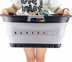 SAMMART 42L (11 gallon) Collapsible Plastic Laundry Basket - Foldable Pop Up Storage Container/Organizer - Portable Basket - Space Saving Hamper (Black/Alloy Grey (Set of 2)) - Image 7