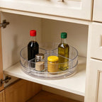 360° Rotating Makeup Organizer, 9" Clear Turntable Lazy Susan Organizer for Vanity, Bathroom Counter, Cabinet, Spinning Cosmetic Storage Holder with 4 Removable Dividers for Skincare, Makeup Brushes - Image 6