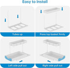NATURE'S SOURCE 2-Tier Under Sink Organizers and Storage 2 Pack Sliding L-shape Under Cabinet Organizers For Narrow Space Multi-purpose Sink Organizer for Bathroom Kitchen Drawer(White 2 Pack) - Image 6