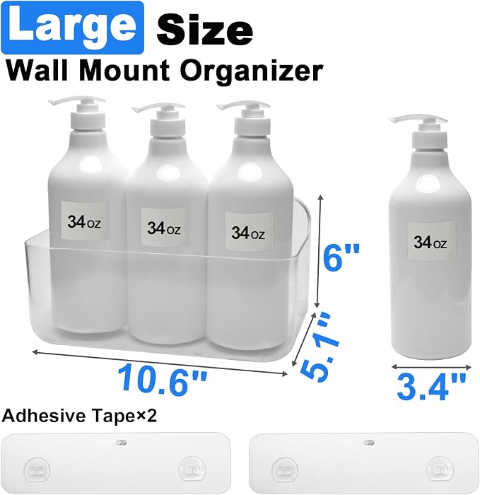 Diesisa Wall Mount Organizer, Large Adhesive Wall Self - Bathroom Shelf - Image 9