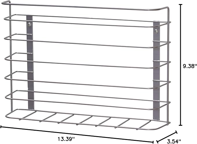 Household Essentials Tall Door Mount Cabinet Organizer with Steel Wire Frame in Nickel Powder Finish, Silver Cutting Board Holder (Pack of 5) - Image 5
