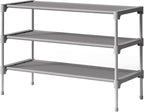 Kitsure Shoe Rack - Non-Woven Shoe Rack Shelf, Shoe Organizer for Closet, Entryway, Garage & Corridor, Stackable Shoe Shelves, 27.5" Wide - 3 Tier, Grey | Shoe Organizer for Closet, Entryway, Garage, Stackable Shoe Shelves, college dorm&apartment essen... by Kitsure