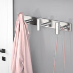 VAEHOLD Silvery Hat and Coat Wall Mount Rack - 3 Hooks for Robes, Bags, Keys, and Towels - Bathroom Towel Hanger Organizer (1 Pack) - Image 3