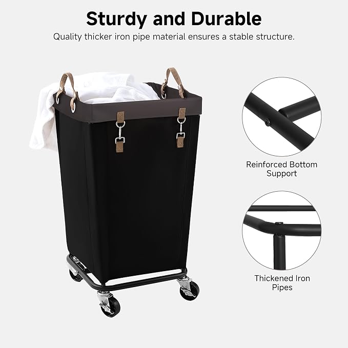 StorageWorks 110L Laundry Basket with Wheels, Rolling Hampers for Clothing - Image 6