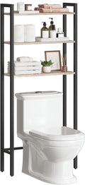 HOOBRO Over The Toilet Storage, 3-Tier Bathroom Organizer Shelf Over Toilet, Freestanding Bathroom Storage Shelves, Space Saver, Easy to Assemble for Room, Greige and Black BG41TS01 by HOOBRO