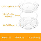 vacane 2-Pack 13Inch Lazy Susan Cabinet Organizer, Plastic Rotating Organizer Spice Rack Condiment Organizer for Pantry, Countertop, Cupboard, Refrigerator-Clear - Image 6