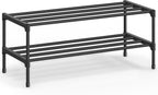 SONGMICS Shoe Rack, 2-Tier Stackable Metal Shoe Organizer, 24.5" Wide by Unknown