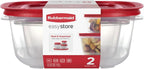 Rubbermaid 7.81- and 14.66-Cup EasyStore Square Containers, 2 Pack, Food Storage Containers, Food Storage Containers with Lids by Unknown