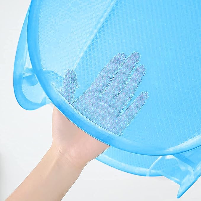 Mesh Laundry Hamper, Pop Up Laundry Basket Portable Collapsible Clothes Storage Bin for Bedroom, College Dormitory, Apartment, Foldable Clothes Hamper, Sky Blue - Image 3