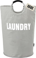 DOKEHOM 160L XX-Large Laundry Basket Bag, Collapsible Tall Hamper, Grey by DOKEHOM