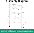 Kalrin Over The Toilet Storage with X Shape Side Guardrail, 3-Tier Over Toilet Storage Rack with Drain Basket, Freestanding Bathroom Organizer for Balcony Laundry, Pure White - Image 8