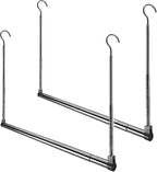 Adjustable Hanging Closet Rod, Extender Hanging Rod, Closet Hanging Organizer, Heavy Duty Closet Bar, Hanging Rod (Black, 2 Pack) by Yeetburg