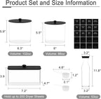 3+1 Pack Laundry Pods Containers & Dryer Sheet Holder & Laundry Detergent Dispenser, Laundry Room Organization and Storage Jars with Lids, Labels and Scoops for Scent Booster Powder Pods, Black Lid - Image 2