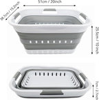 SAMMART 30L (8 gallon) Collapsible 3 Handled Plastic Laundry Basket - Foldable Pop Up Storage Container/Organizer - Space Saving Hamper/Basket (White/Grey) - Image 2