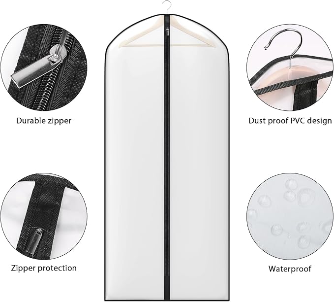 Zilink Coat Bags for Storage Hanging Garment Bag for Closet 54 in, 10 Pack - Image 4