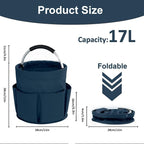 17L Cleaning Caddy with Handle, Cleaning Supplies Organizer, Foldable Storage Basket, Cleaning Supply Caddy, Portable Multi Cleaning Bucket Bag for Home, Garden (Blue) - Image 4