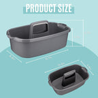 Cleaning Caddy Organizer with Handle, Gray Plastic Bucket for Cleaning Supplies Products, Cleaning Tool Storage Tote, 2 Pack - Image 4