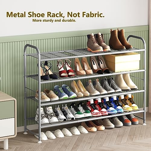 LINZINAR 4 Tier Long Shoe Rack for Closet Metal Shoe Organizer for Entryway - Image 5