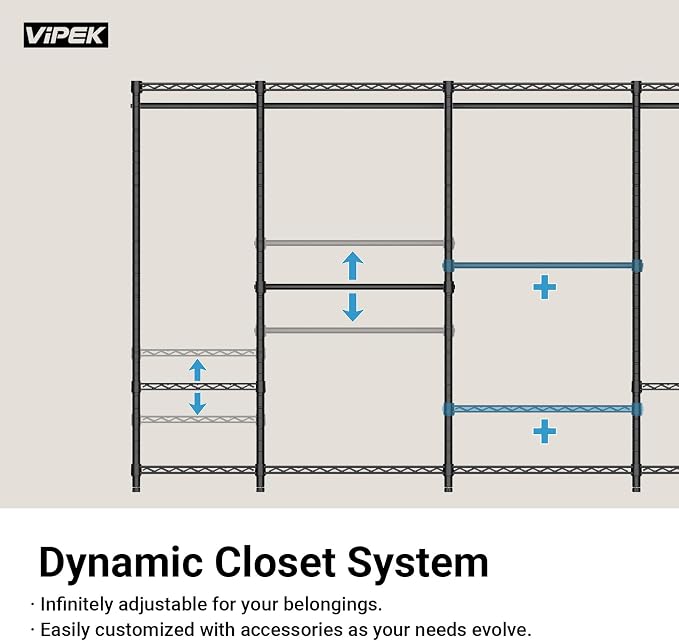 VIPEK V5 Medium Freestanding Clothes Rack, Modular Closet System, Black - Image 7