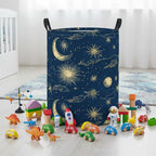 Baby Laundry Basket Baby Nursery Hamper Kids Laundry Basket Toy Storage Bin for Boys Room Decor Gift Baskets for Bedroom Bathroom(Moon Star) - Image 4