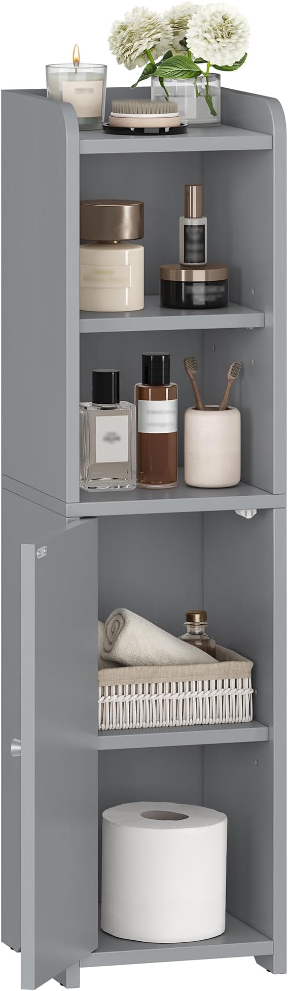 Hzuaneri Bathroom Storage Cabinet, Narrow Toilet Paper Cabinets with Doors - Image 9