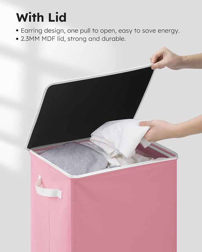 SOLEDI 100L Laundry Hamper with Lid, Large Collapsible Laundry Basket - Image 6