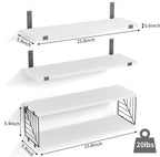 Fixwal 3+1 Tier Bathroom Floating Shelves Over Toilet, White - Image 2
