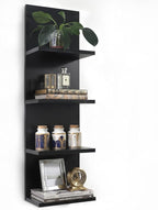 Homaterial Wall Shelves 4 Tier, Simple Vertical Corner Shelf for Room, Kitchen Wall Decor, Makeup Perfume Organizer,Decorative Shelving Unit, Black by Homaterial