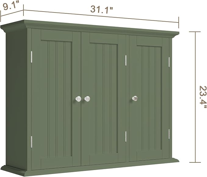 ChooChoo Laundry Cabinet with 3 Doors and Adjustable Shelves - Image 3