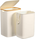 Foluck Large Laundry Hamper, 75L Waterproof Laundry Basket with Lid and Removable Bag, Collapsible Tall Clothes Hamper with Bamboo Handles for Clothes Toys in Dorm Bedroom Bathroom, Beige, ZYL201-W by Foluck