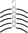 Nature Smile No Shoulder Bump Multiple Sweater Coat Clothes Hangers,Multi Layers Space Saving T Shirt Blouse Rack(4 Pack Black Color) by NatureSmile